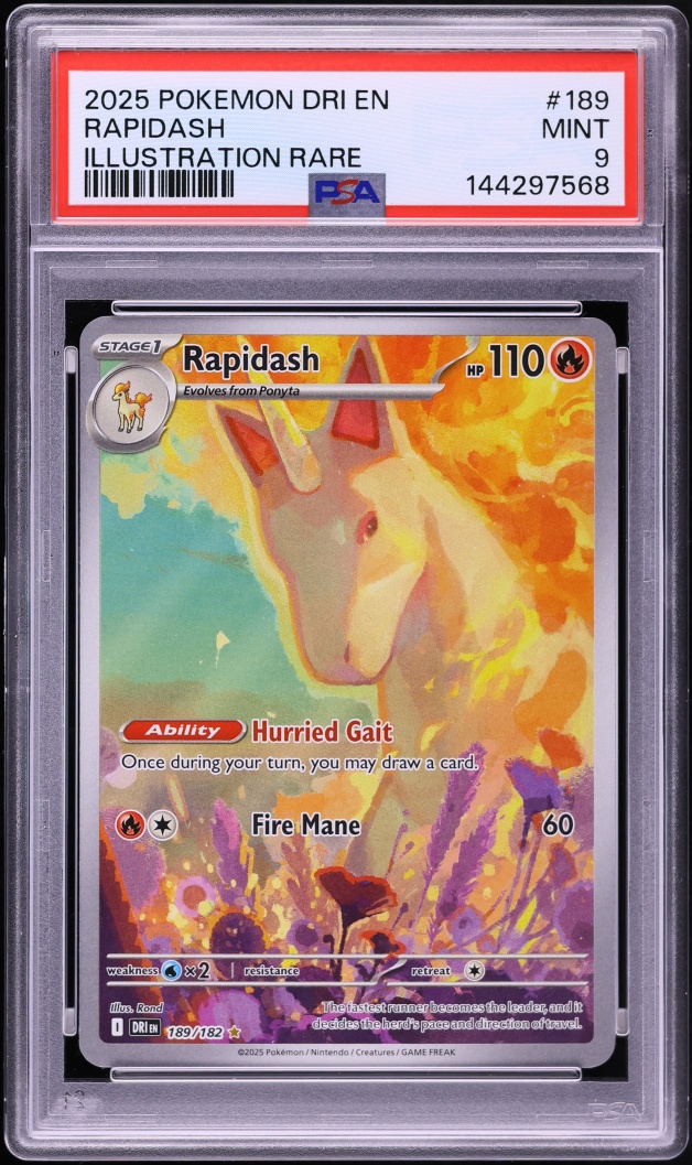 2025 Pokemon Scarlet & Violet Destined Rivals IR Rapidash #189 PSA 9 MINT