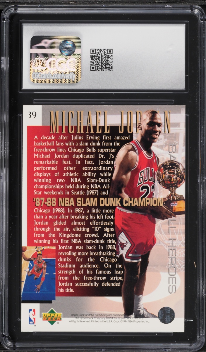 1994 Upper Deck Jordan Heroes Michael Jordan #39 CGC 7.5 NRMT+