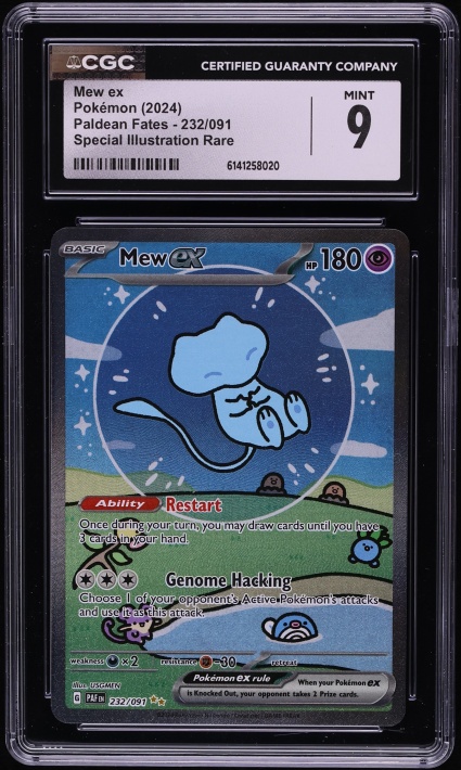 2024 Pokemon Scarlet & Violet Paldean Fates SIR Shiny Mew ex #232 CGC 9 MINT