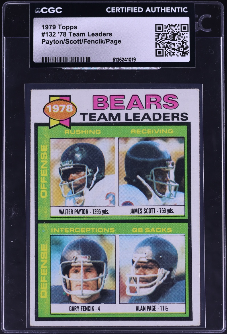 1979 Topps '78 Team Leaders Walter Payton James Scott Gary Fencik Alan Page #132 CGC AUTH