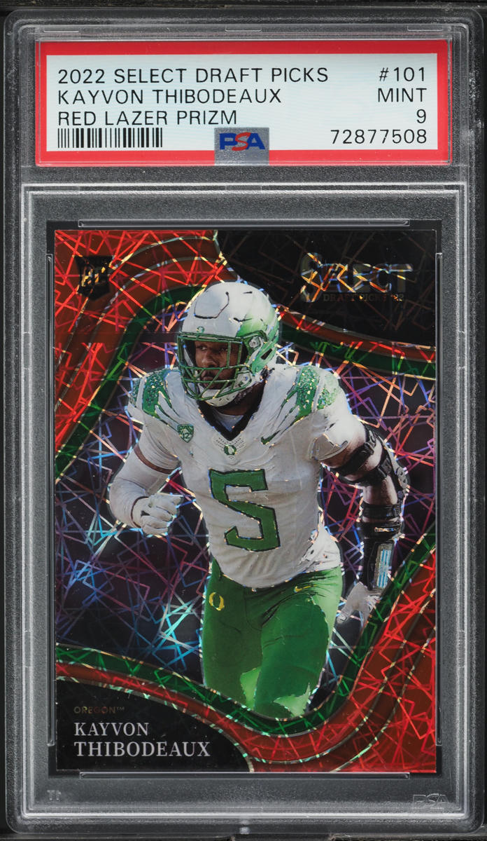 2022 Select Field Level Draft Picks Red Lazer Prizm Kayvon Thibodeaux RC PSA 9