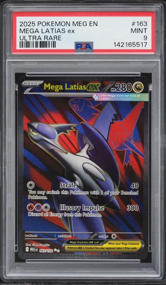 2025 Pokemon Mega Evolution Full Art Mega Latias EX #163 PSA 9 MINT