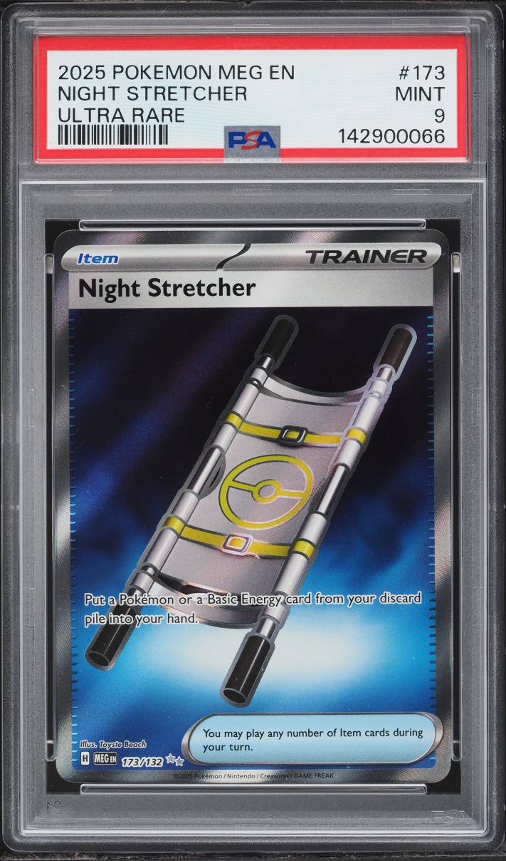 2025 Pokemon Mega Evolution Full Art Night Stretcher #173 PSA 9 MINT