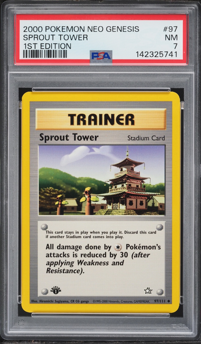 2000 Pokemon Neo Genesis 1st Edition Sprout Tower #97 PSA 7 NRMT