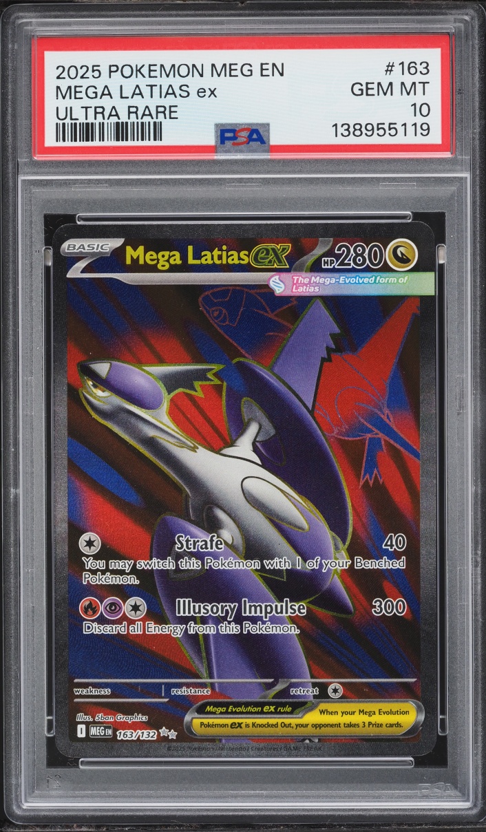2025 Pokemon Mega Evolution Full Art Mega Latias EX #163 PSA 10 GEM MINT