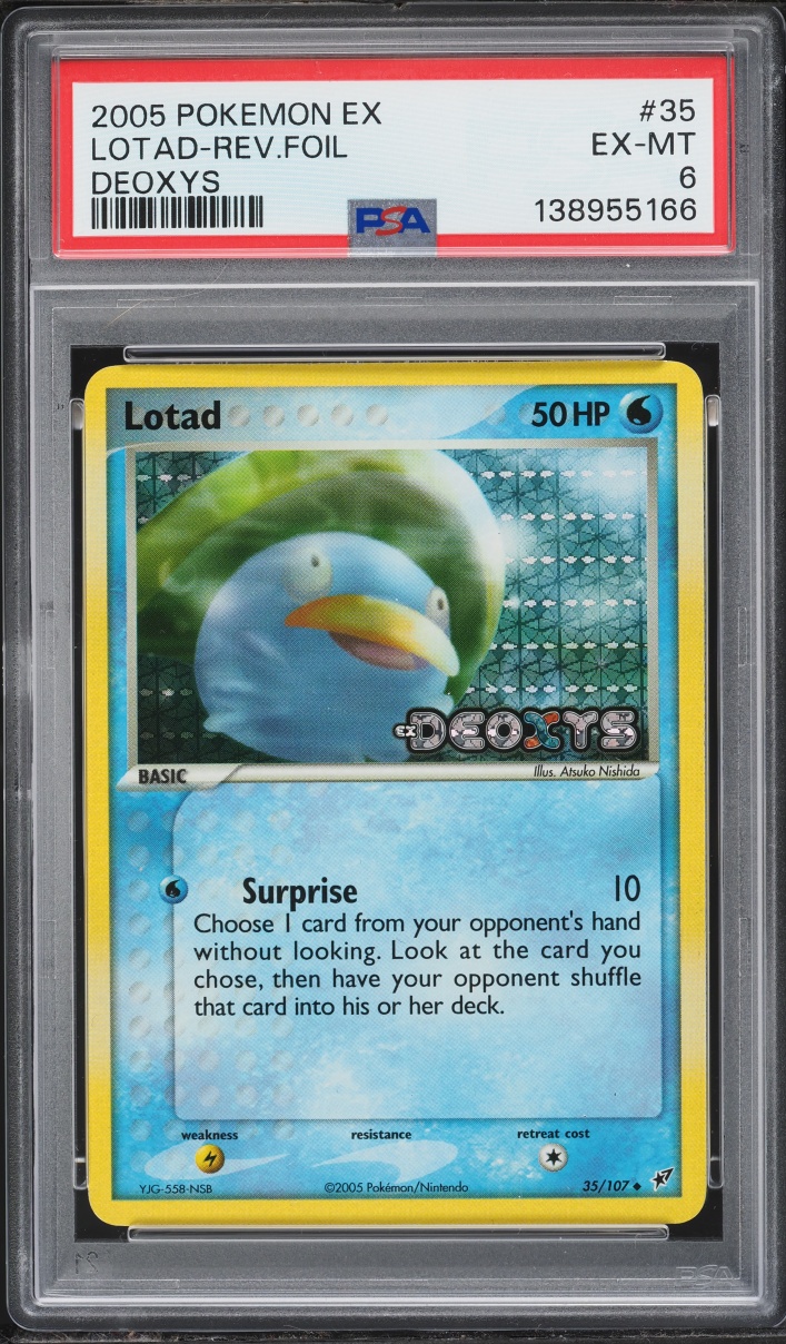 2005 Pokemon EX Deoxys Reverse Holo Lotad #35 PSA 6 EXMT