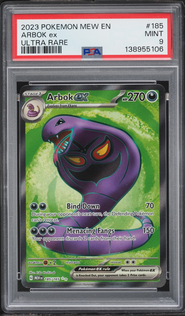 2023 Pokemon Scarlet & Violet 151 Full Art Arbok EX #185 PSA 9 MINT