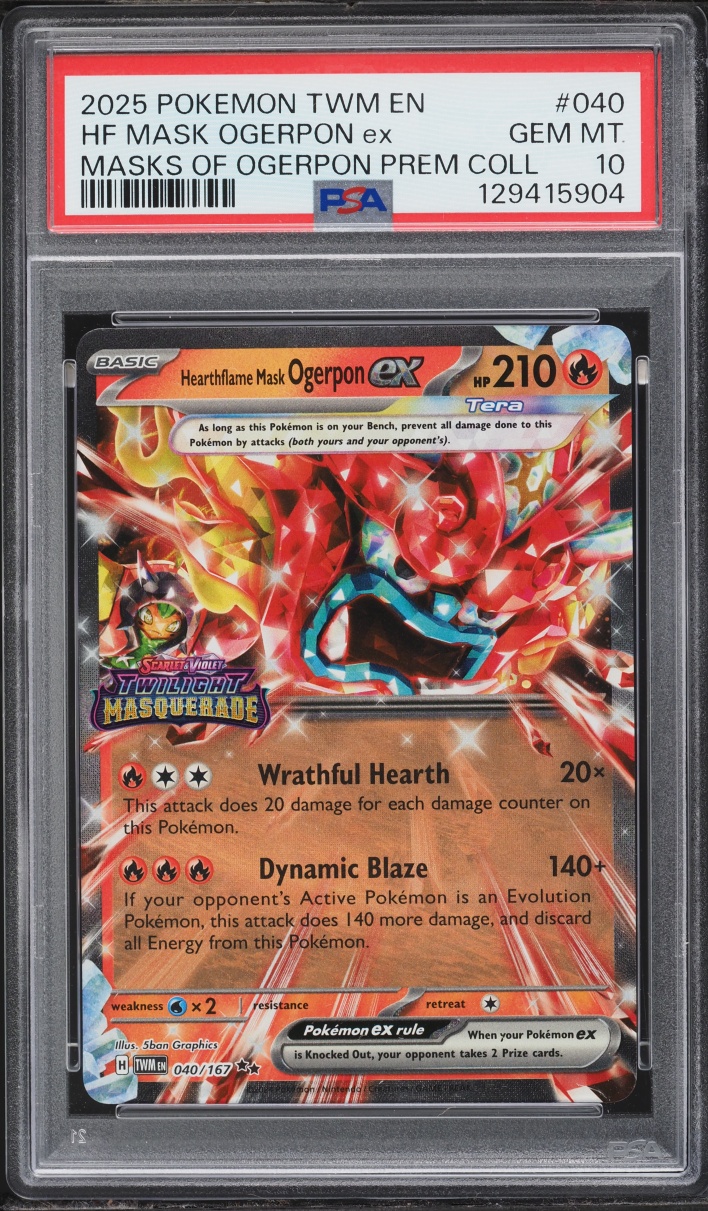 2025 Pokemon Scarlet & Violet Twilight Hearthflame Mask Ogerpon EX #40 PSA 10 GEM MINT