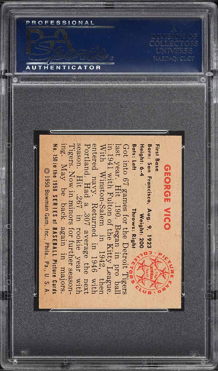 1950 Bowman George Vico #150 PSA 6 EXMT
