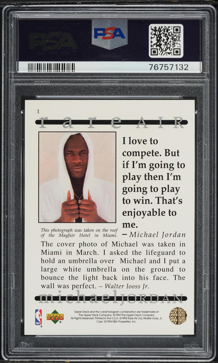1994 Upper Deck MJ Rare Air Gold Hologram Michael Jordan #1 PSA 8 NM-MT