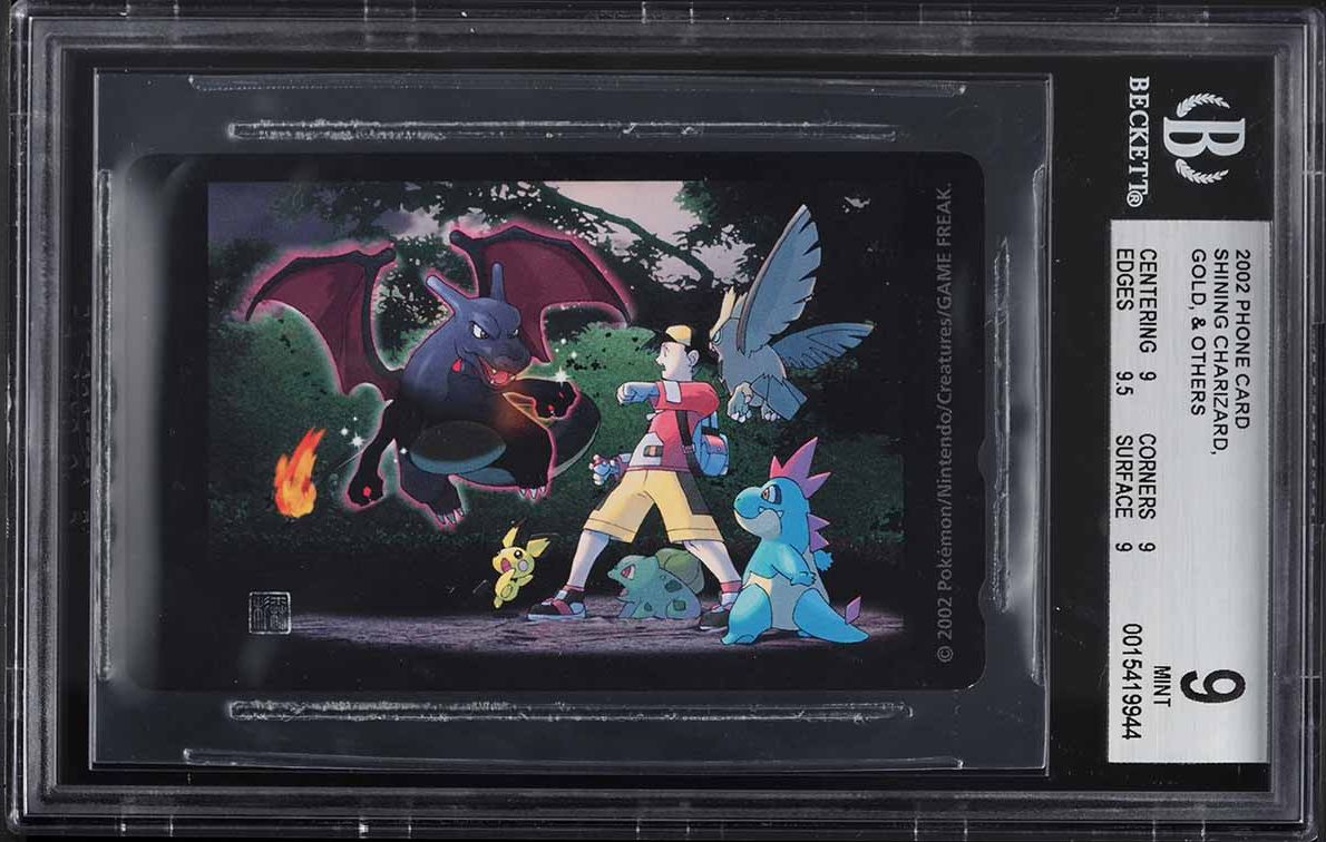 2002 Pokemon Japanese Phone Card Shining Charizard, Gold, & Others BGS 9 MINT