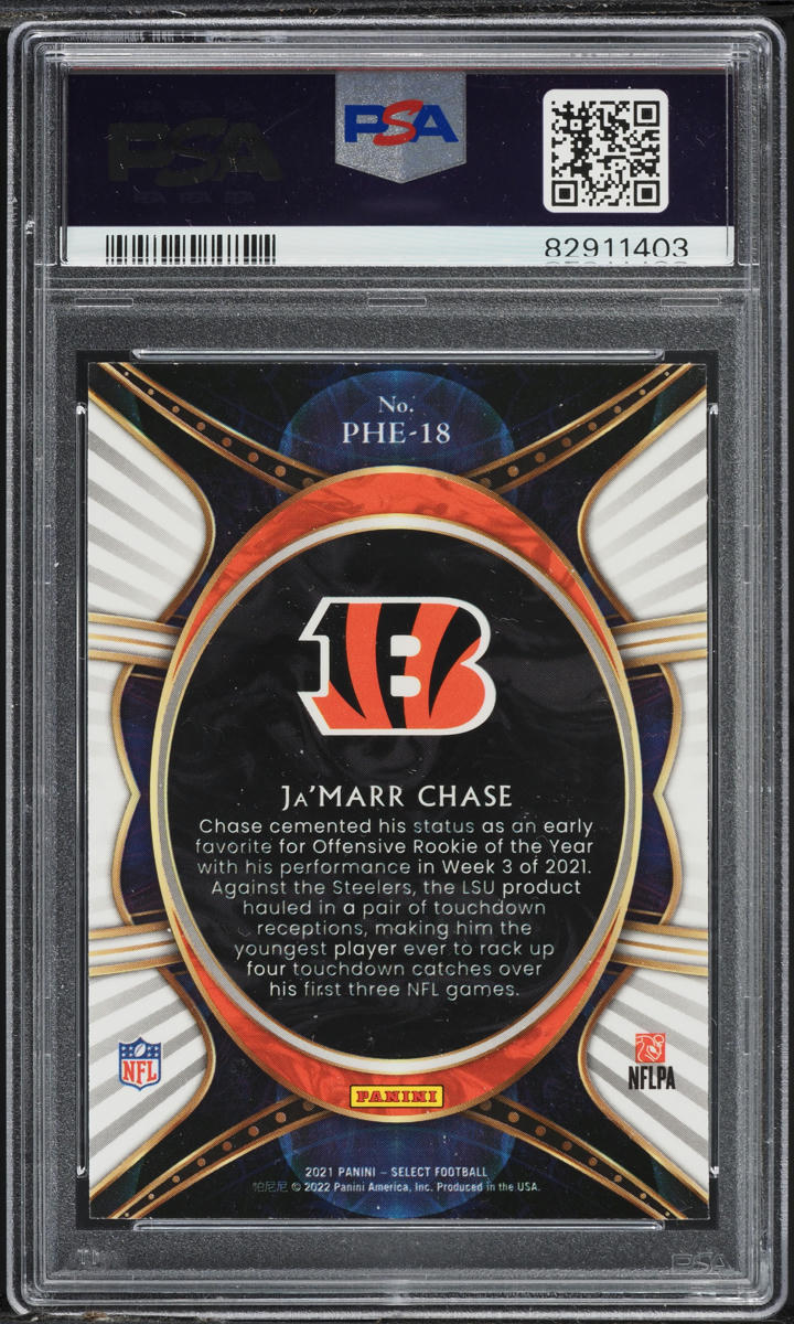 2021 Select Phenomenon Ja'Marr Chase ROOKIE #PHE-18 PSA 8 NM-MT