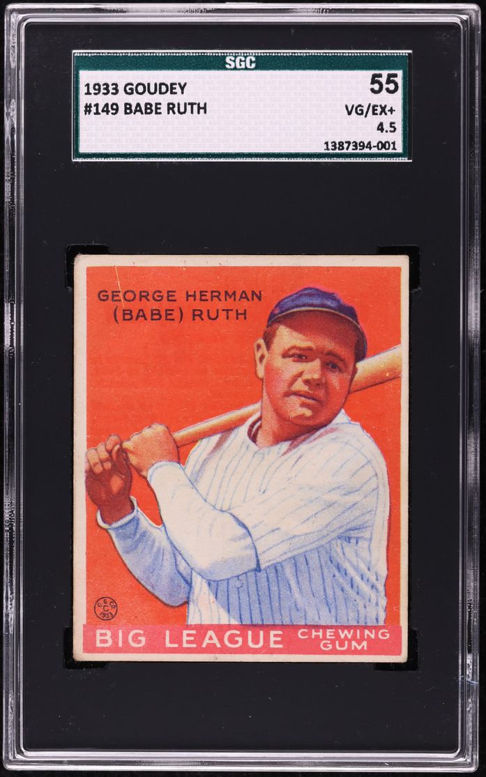 1933 Goudey Babe Ruth #149 SGC 4.5 VGEX+