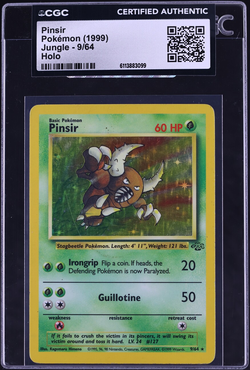 1999 Pokemon Jungle Holo Pinsir #9 CGC AUTH
