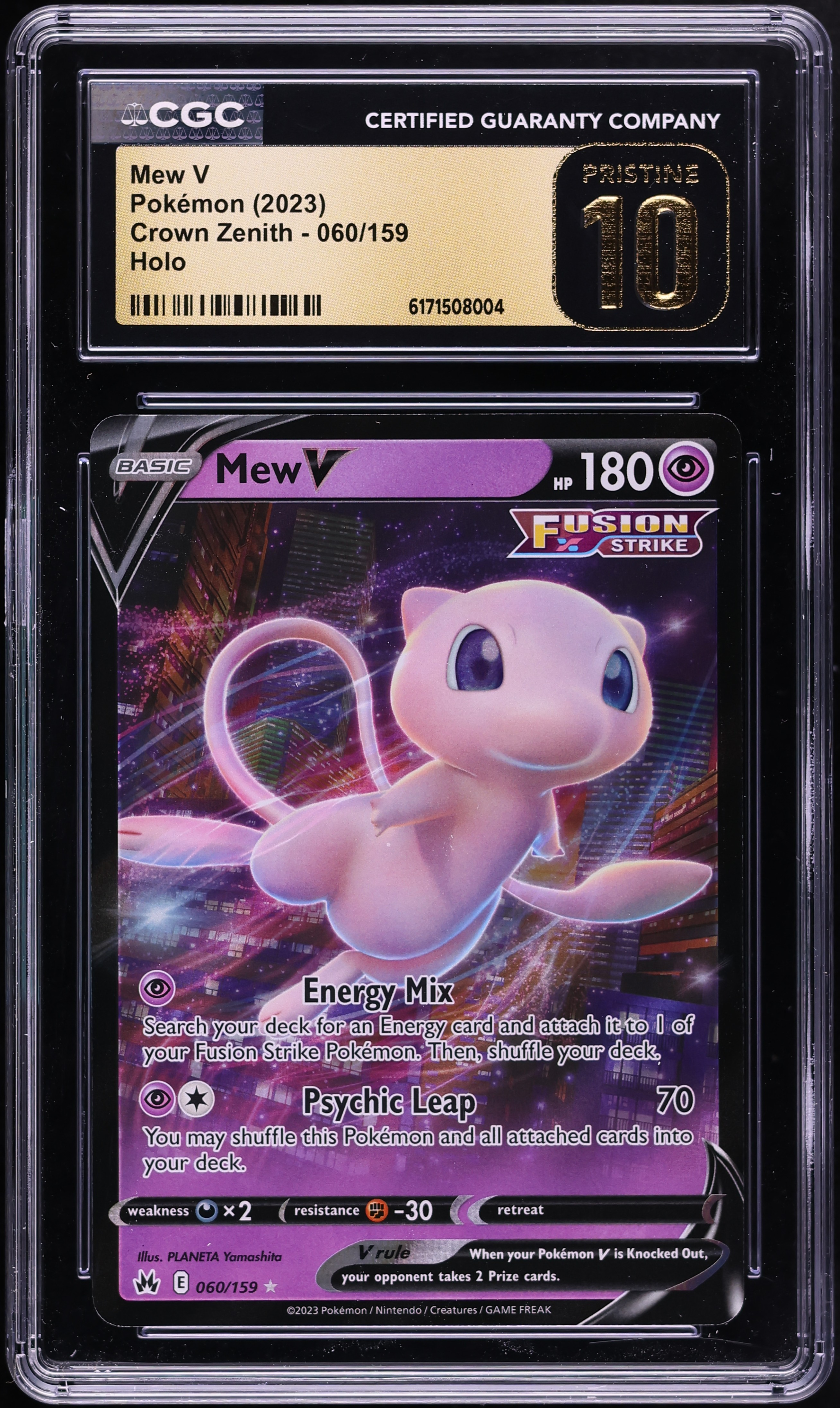 2023 Pokemon Sword & Shield Crown Zenith Holo Mew V #60 CGC 10 PRISTINE