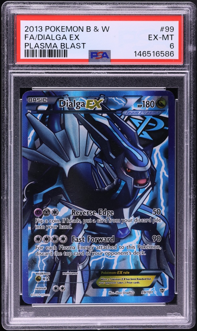 2013 Pokemon Black & White Plasma Blast Full Art Dialga EX #99 PSA 6 EXMT
