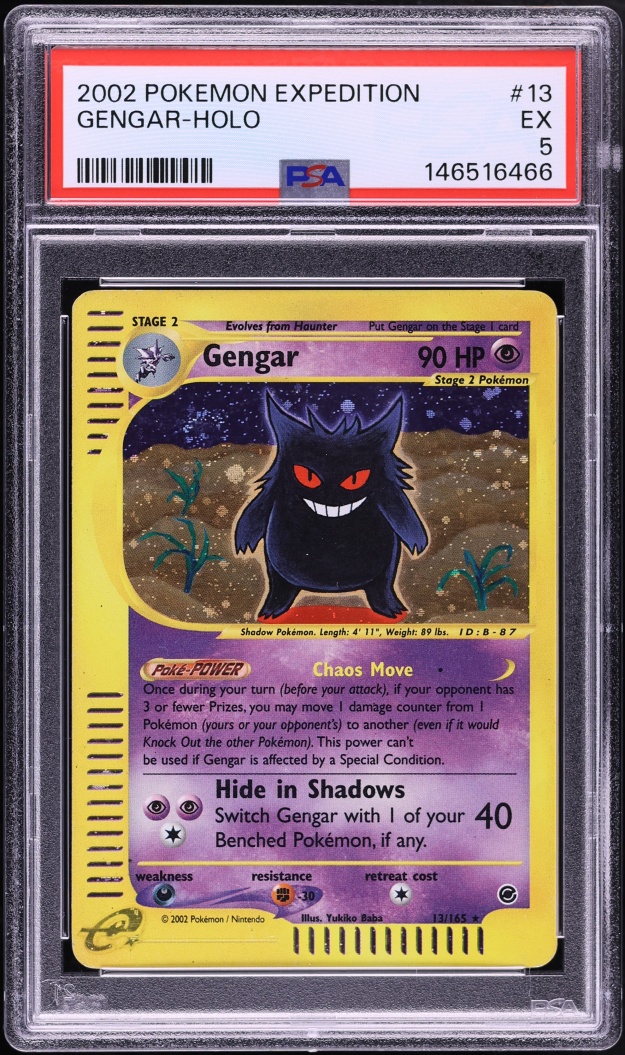 2002 Pokemon Expedition Holo Gengar #13 PSA 5 EX