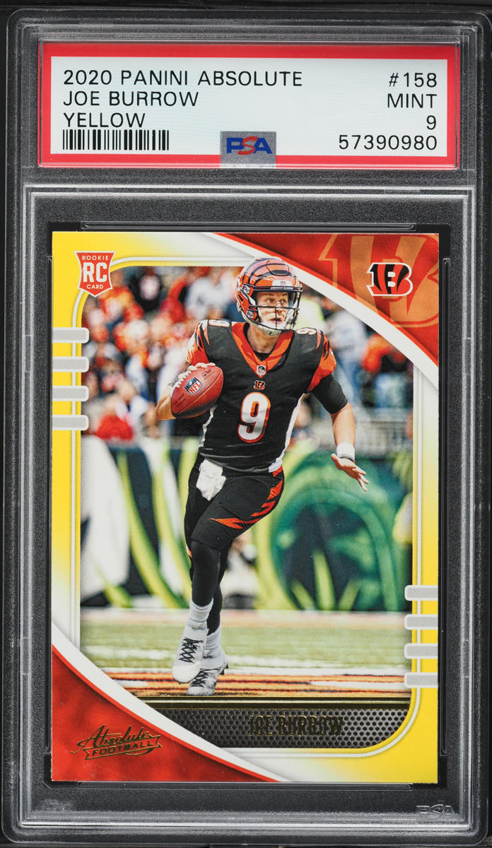 2020 Absolute Yellow Joe Burrow ROOKIE #158 PSA 9 MINT