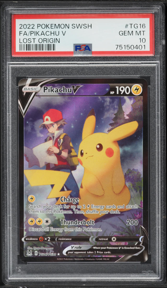 2022 Pokemon Sword & Shield Lost Origin CHR Pikachu V #TG16 PSA 10 GEM MINT