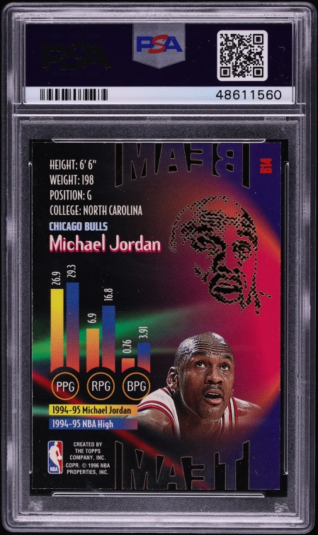 1995 Stadium Club Beam Team Michael Jordan #B14 PSA 9 MINT - Photo 2