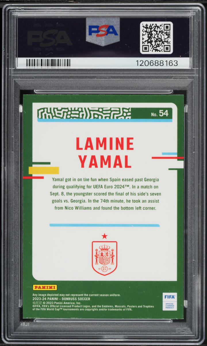 2023 Donruss Optic FIFA Lamine Yamal ROOKIE #54 PSA 10 GEM MINT