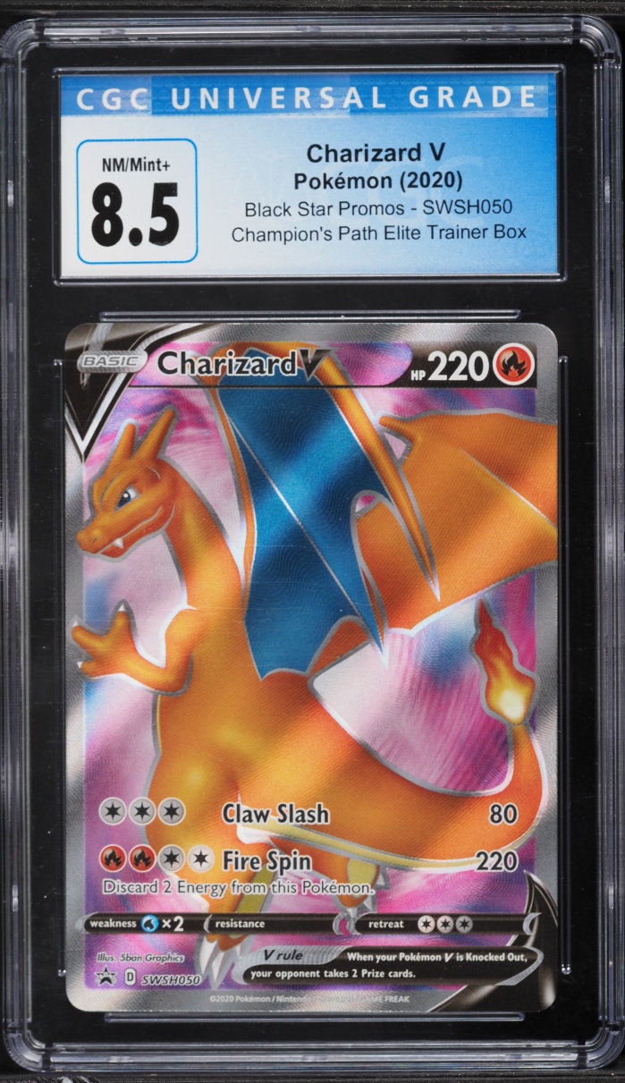 2020 Pokemon Sword & Shield Promo Champion's Path ETB Charizard V #SWSH050 CGC 8.5 NM-MT+
