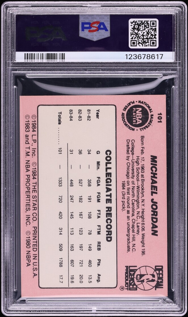1984 Star Basketball Michael Jordan ROOKIE #101 PSA 4 VGEX - Photo 2