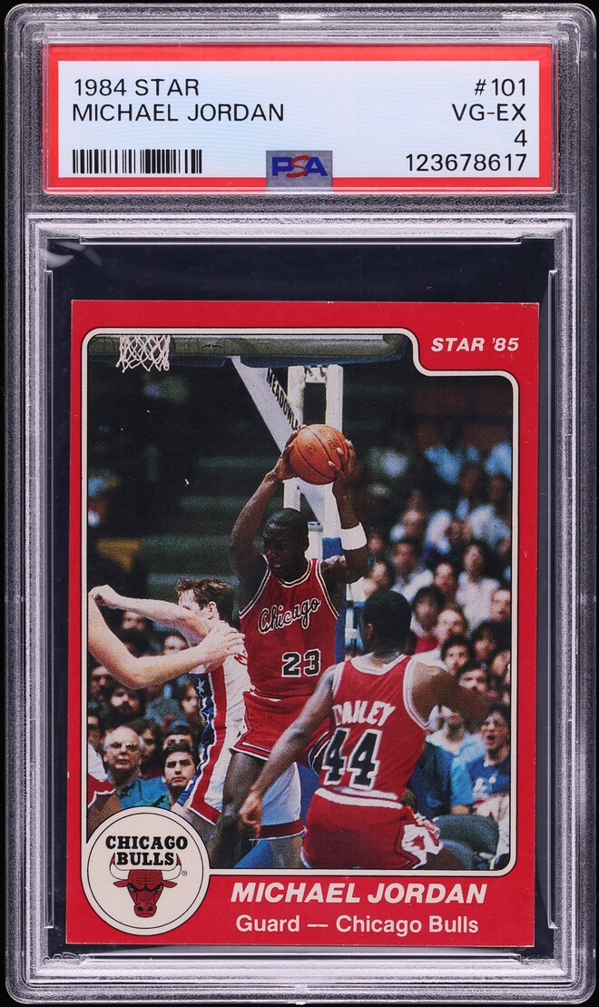 1984 Star Basketball Michael Jordan ROOKIE #101 PSA 4 VGEX - Photo 1