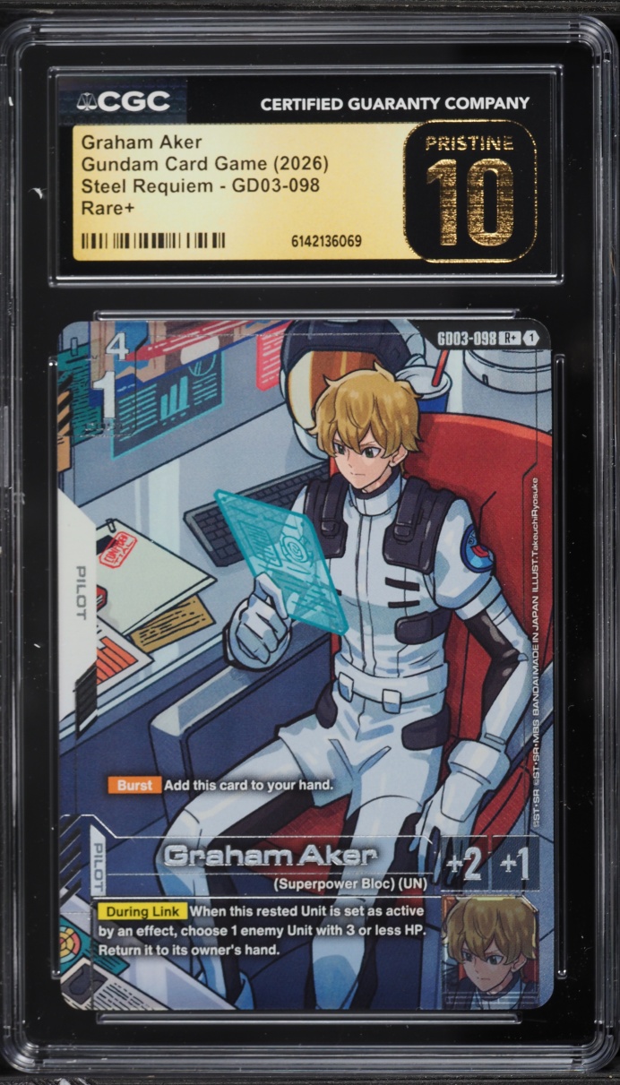 2026 Gundam Card Game Steel Requiem R+ Graham Aker #GD03-098 CGC 10 ...