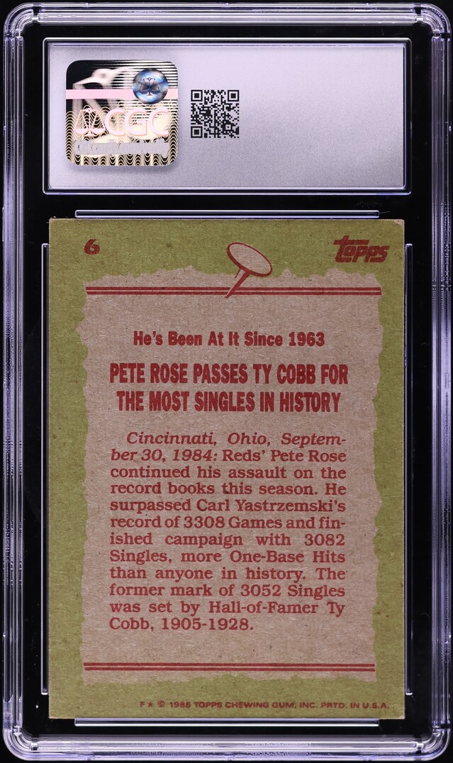 1985 Topps Pete Rose #6 CGC 5.5 EX+
