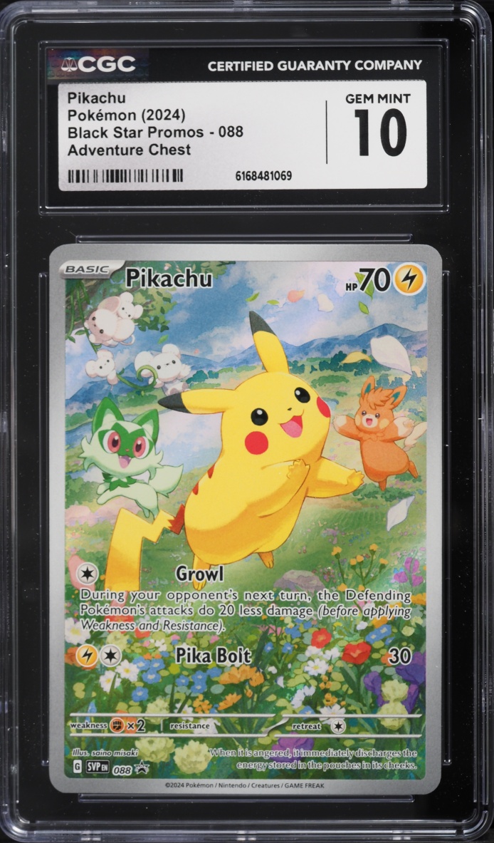 2024 Pokemon Scarlet & Violet Promo Paldea Adventure Chest Full Art Pikachu #88 CGC 10 GEM MINT