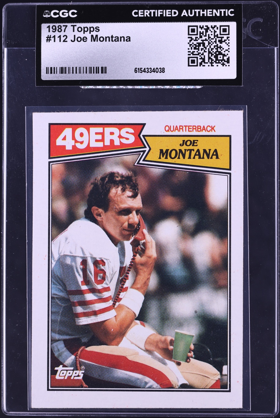 1987 Topps Football Joe Montana #112 CGC AUTH