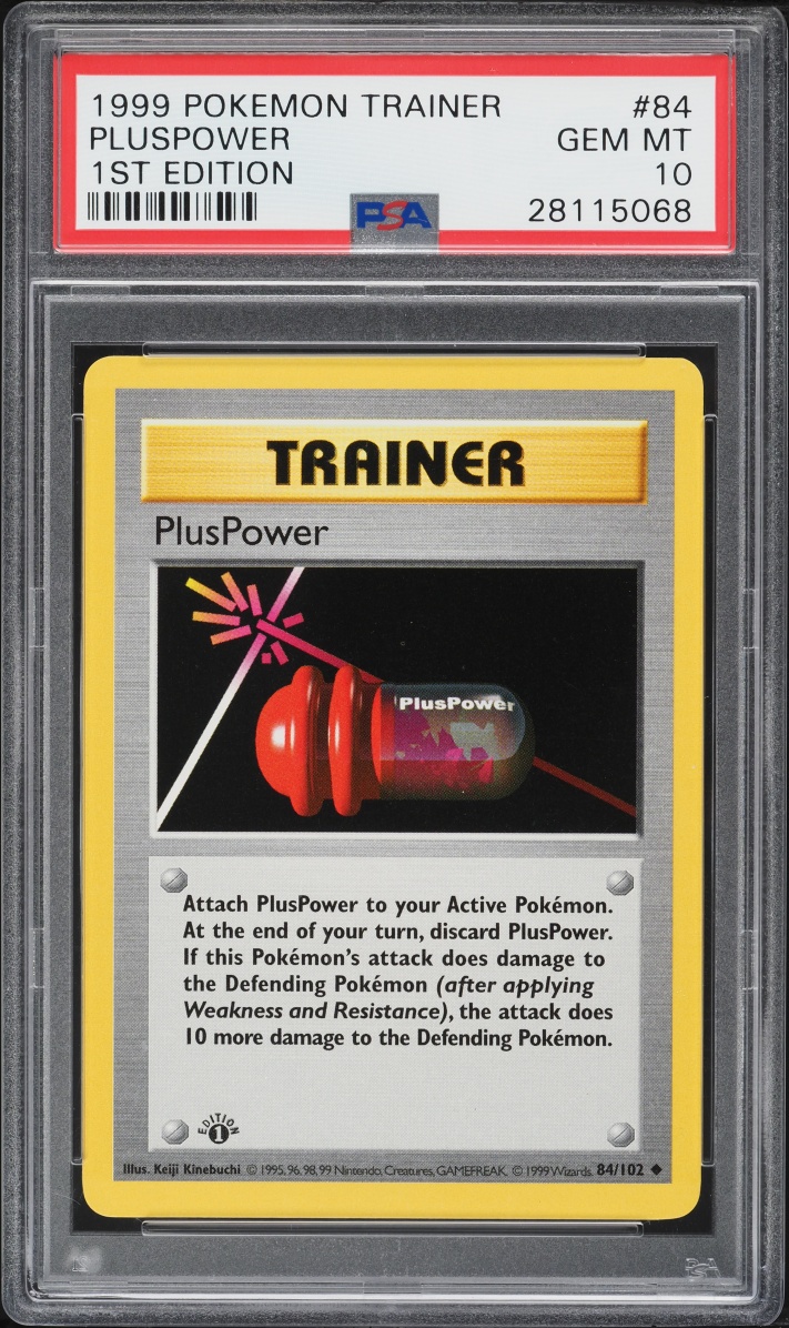 1999 Pokemon Base Set Shadowless 1st Edition PlusPower #84 PSA 10 GEM MINT