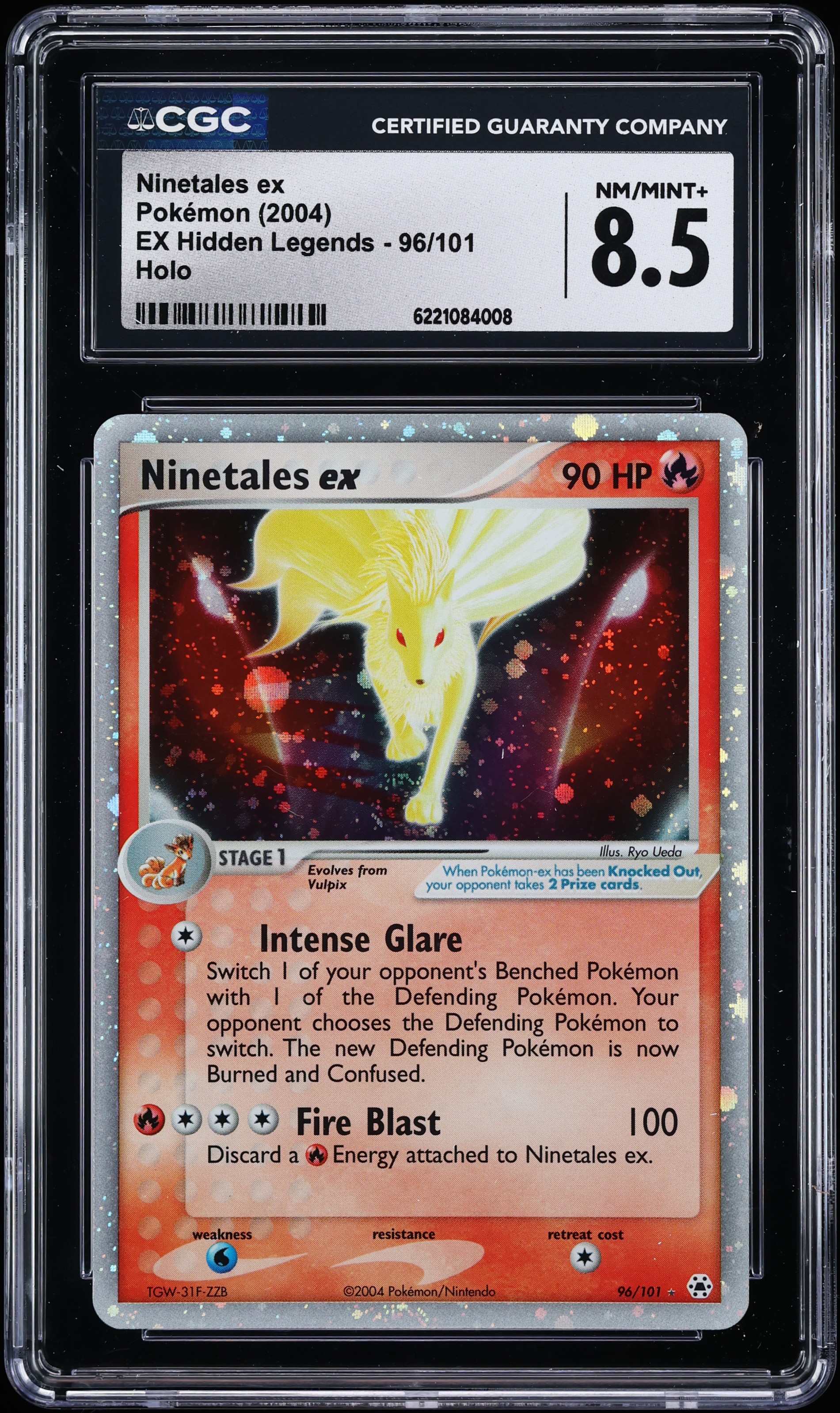 2004 Pokemon EX Hidden Legends Holo Ninetales Ex #96 CGC 8.5 NM-MT+