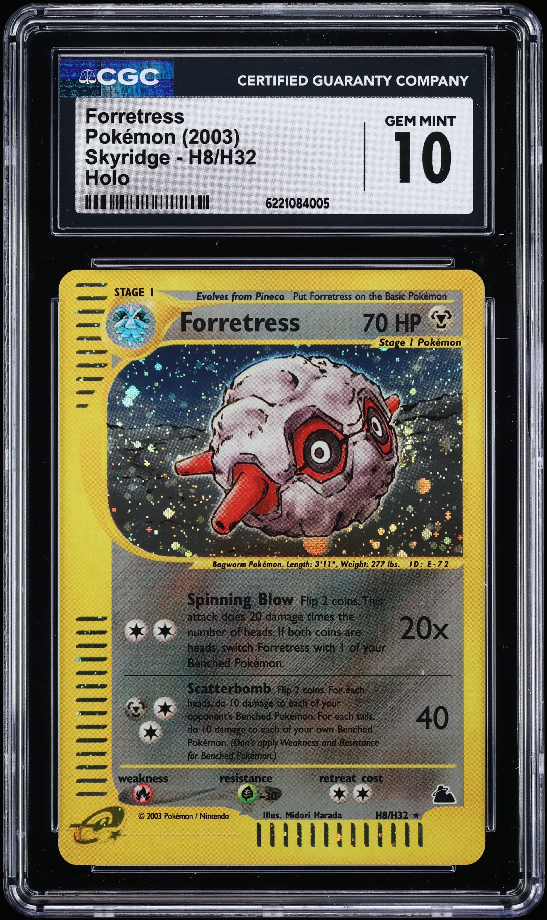 2003 Pokemon Skyridge Holo Forretress #H8 CGC 10 GEM MINT