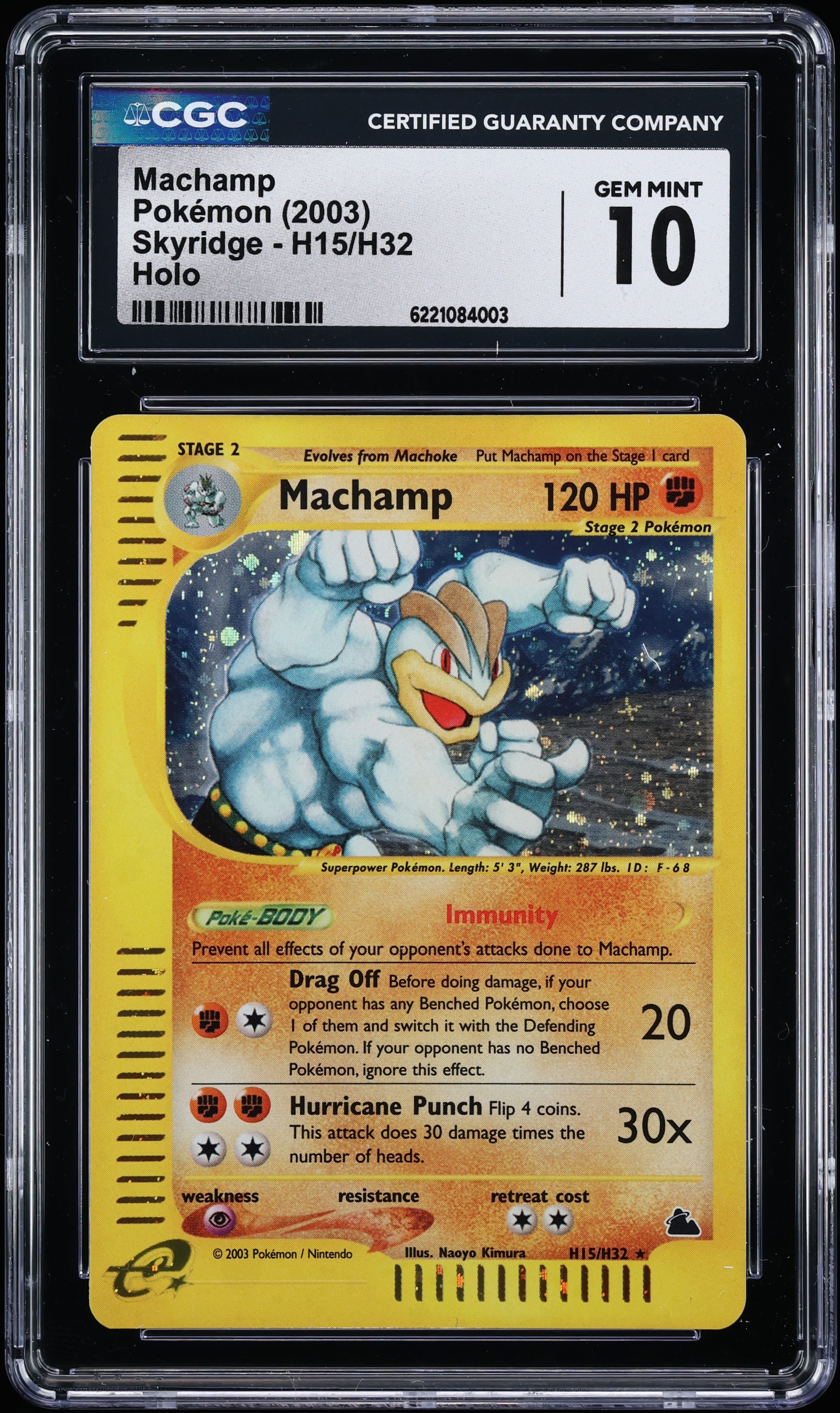 2003 Pokemon Skyridge Holo Machamp #H15 CGC 10 GEM MINT