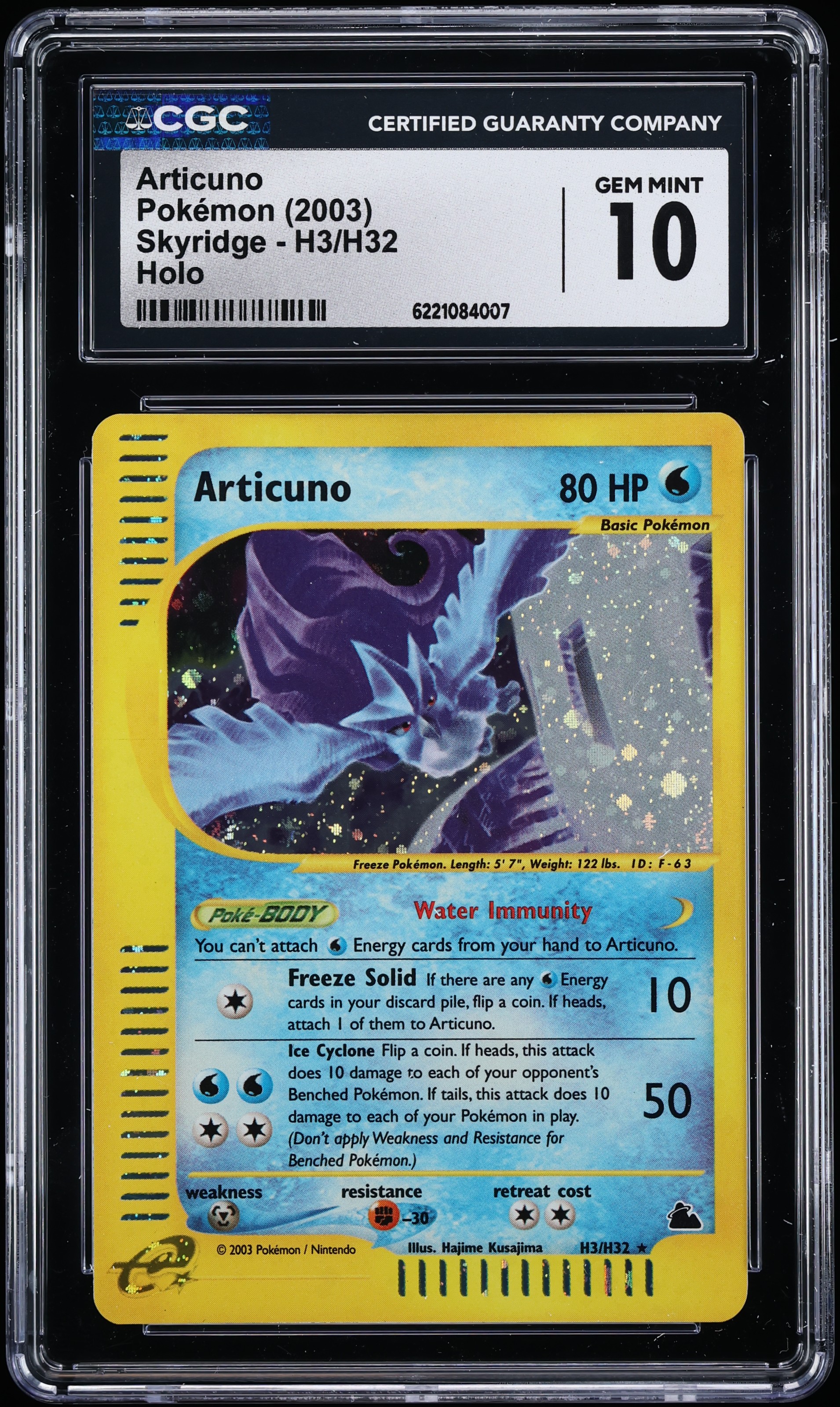 2003 Pokemon Skyridge Holo Articuno #H3 CGC 10 GEM MINT