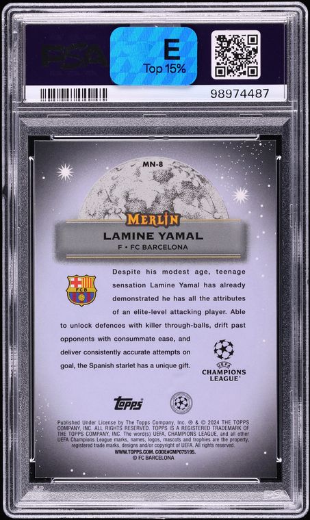 2023 Topps Merlin UCC Mystic Nights Red Refractor Lamine Yamal ROOKIE /5 #MN8 PSA 9 MINT