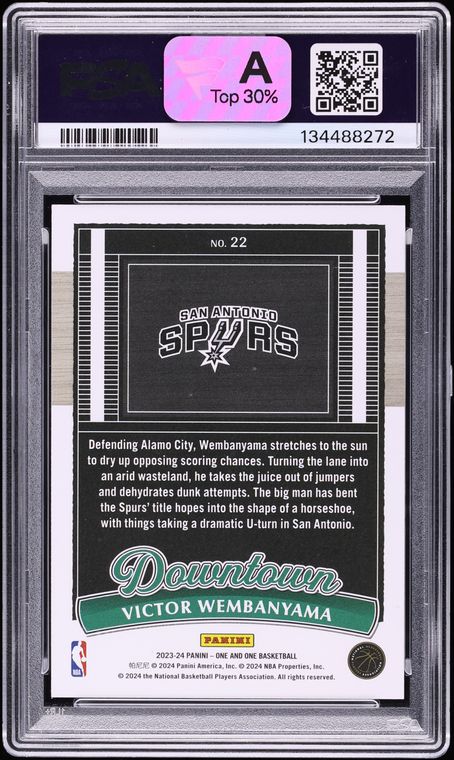 2023 Panini One And One Downtown Victor Wembanyama ROOKIE #22 PSA 10 GEM MINT