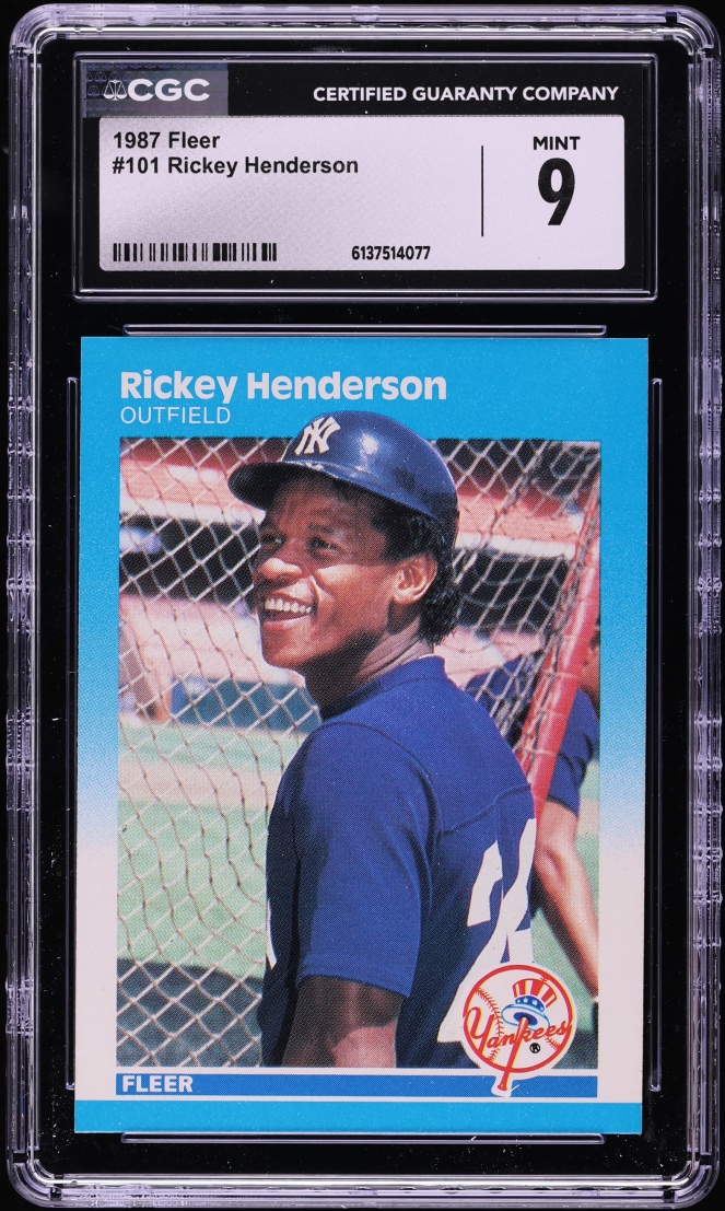 1987 Fleer Rickey Henderson #101 CGC 9 MINT