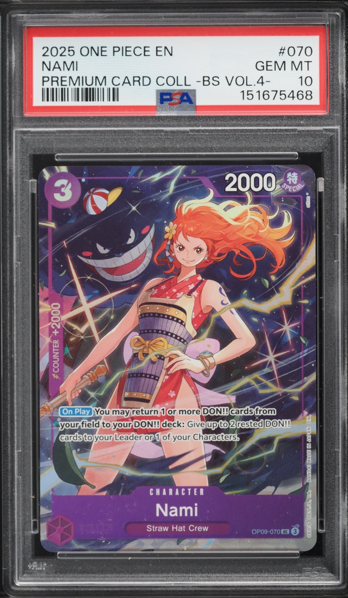 2025 One Piece Premium Collection Best Selection Vol 4 Nami #OP09-070 PSA 10 GEM MINT