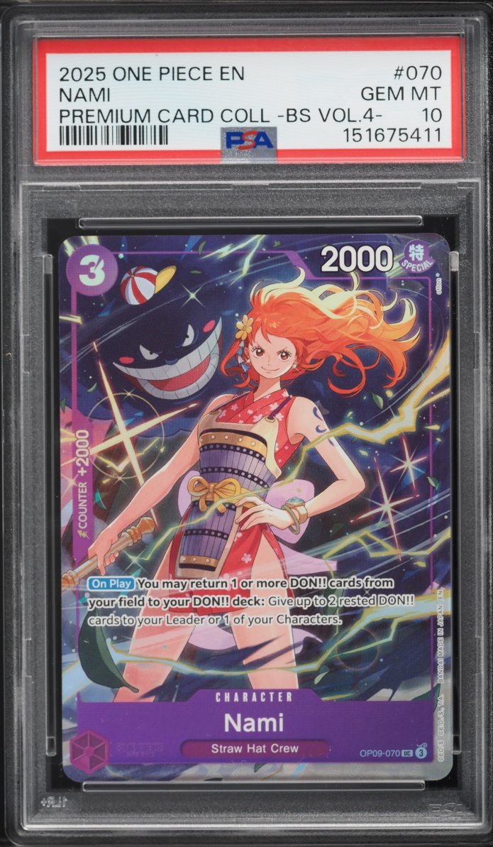 2025 One Piece Premium Collection Best Selection Vol 4 Nami #OP09-070 PSA 10 GEM MINT