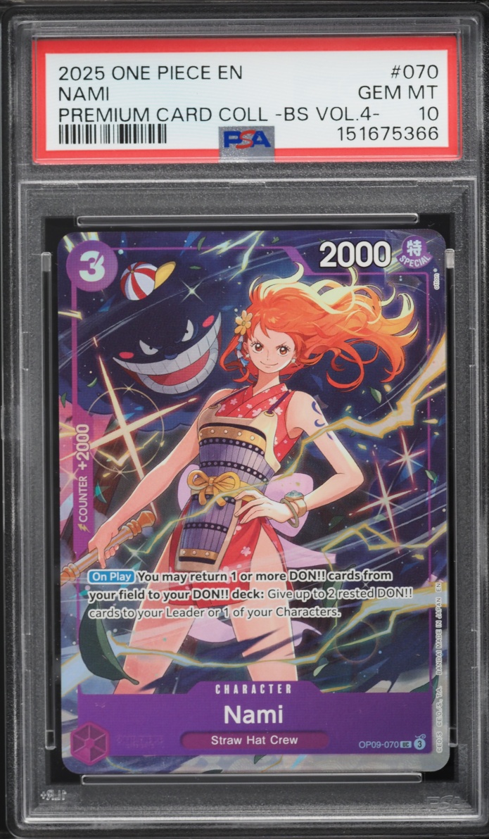 2025 One Piece Premium Collection Best Selection Vol 4 Nami #OP09-070 PSA 10 GEM MINT