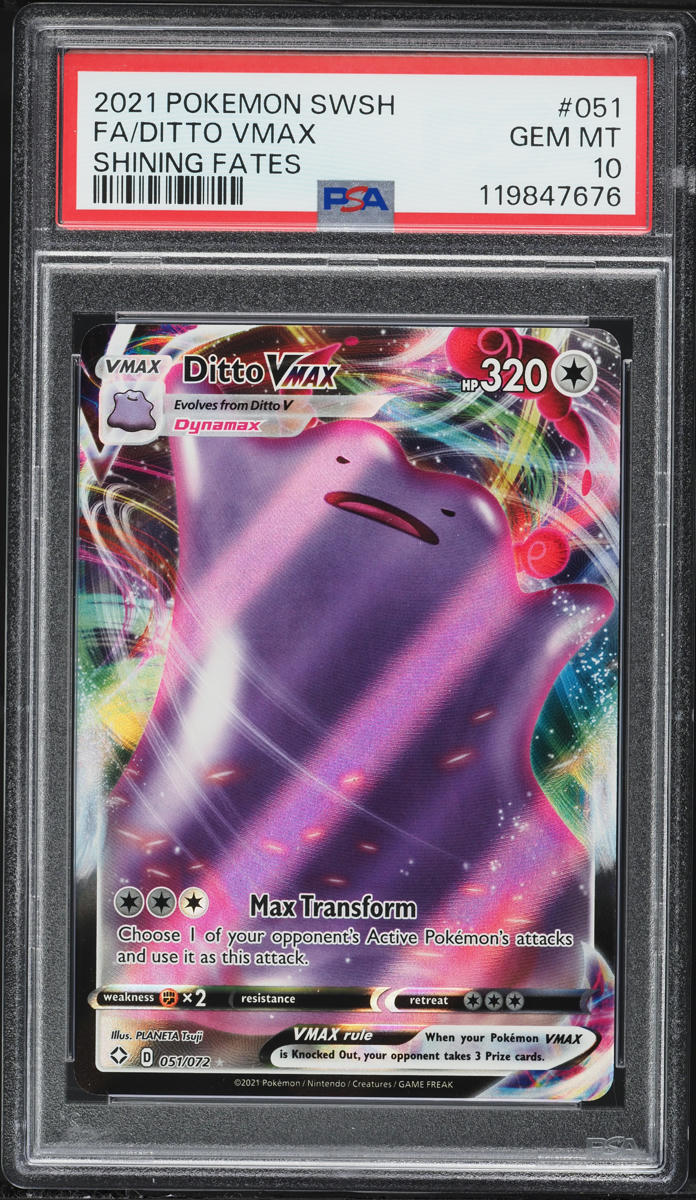 2021 Pokemon Sword & Shield Shining Fates Full Art Ditto VMAX #51 PSA 10 GEM MINT