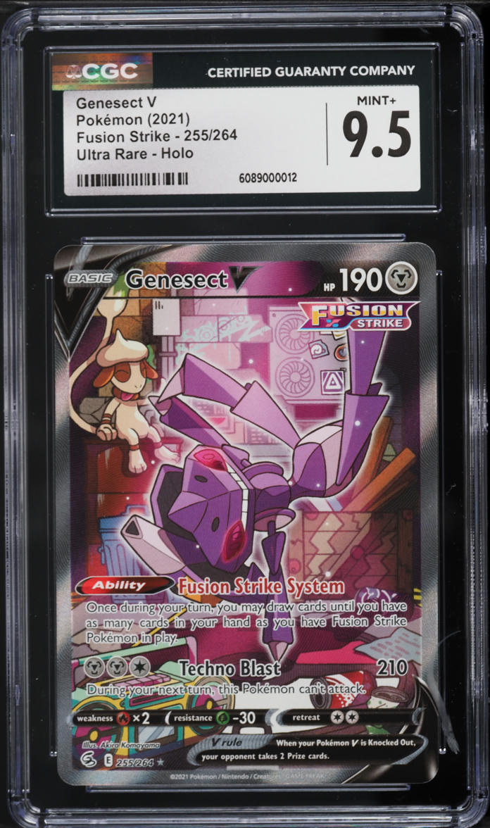 2021 Pokemon Sword & Shield Fusion Strike Alt Art Genesect V #255 CGC 9.5 MINT+