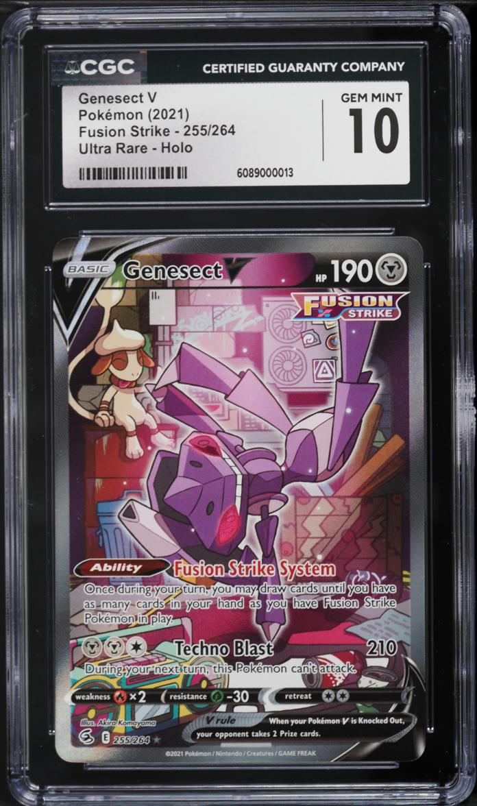 2021 Pokemon Sword & Shield Fusion Strike Alt Art Genesect V #255 CGC 10 GEM MINT