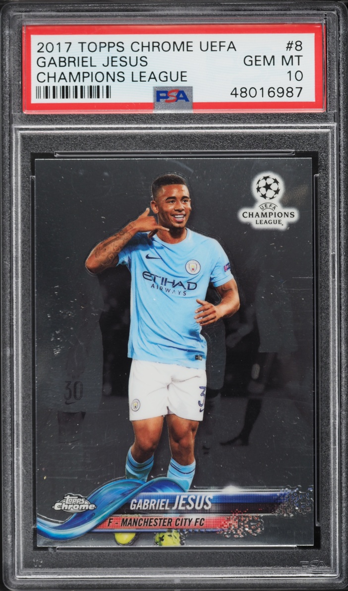 2017 Topps Chrome UEFA Champions League Gabriel Jesus #8 PSA 10 GEM MINT
