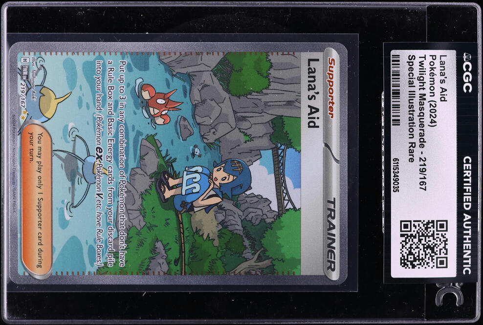 2024 Pokemon Scarlet & Violet Twilight Masquerade SIR Lana's Aid #219 CGC AUTH