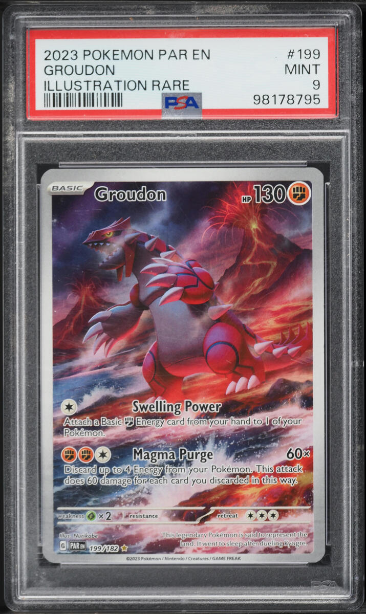 2023 Pokemon Scarlet & Violet Paradox Rift IR Groudon #199 PSA 9 MINT