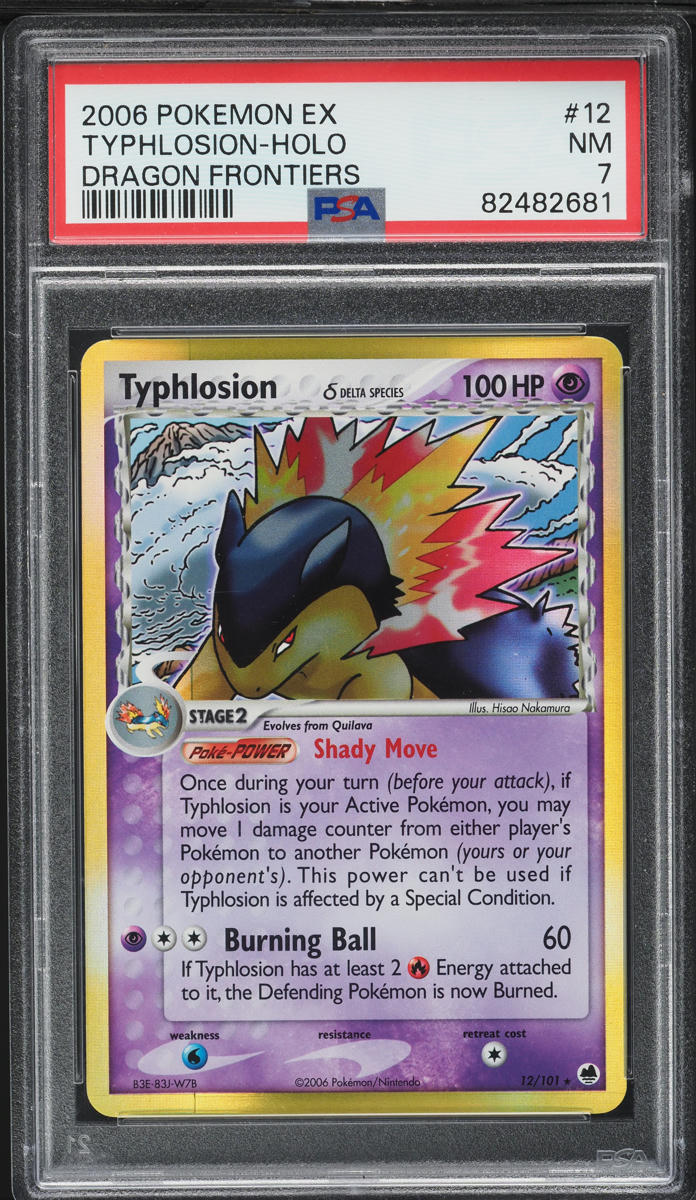 2006 Pokemon EX Dragon Frontiers Holo Typhlosion #12 PSA 7 NRMT